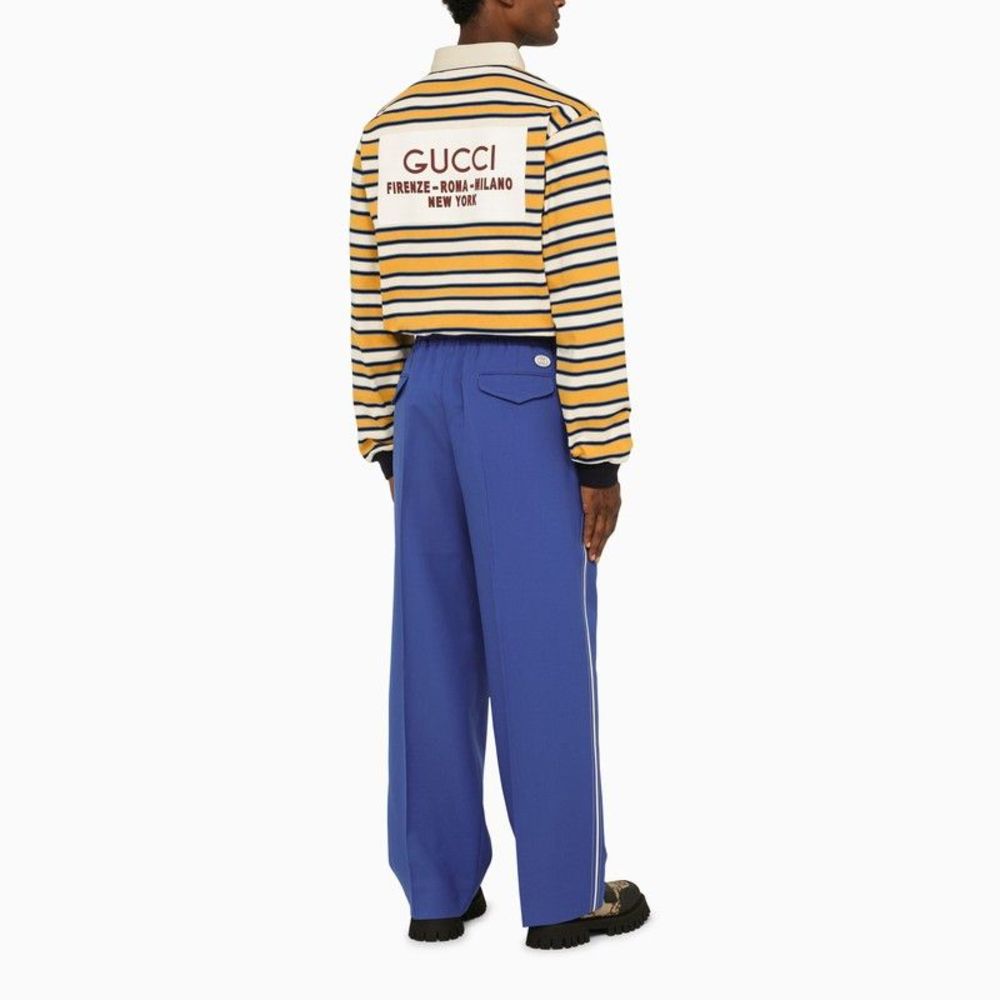 Gucci Yellow Striped Polo With Logo Label - Picture 2 of 5